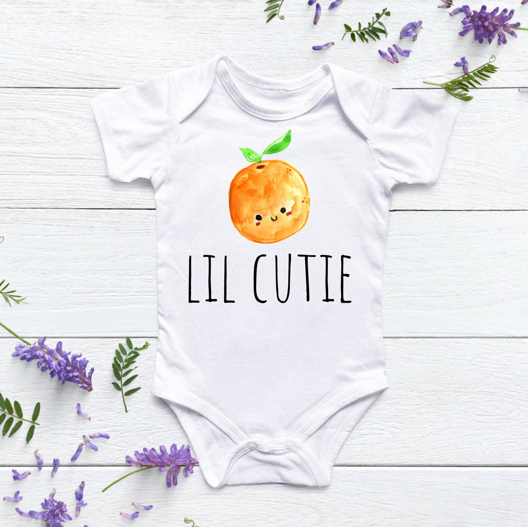 Little Cutie Orange - Baby Boy Girl Clothes Infant Bodysuit Funny Cute Newborn Onesie