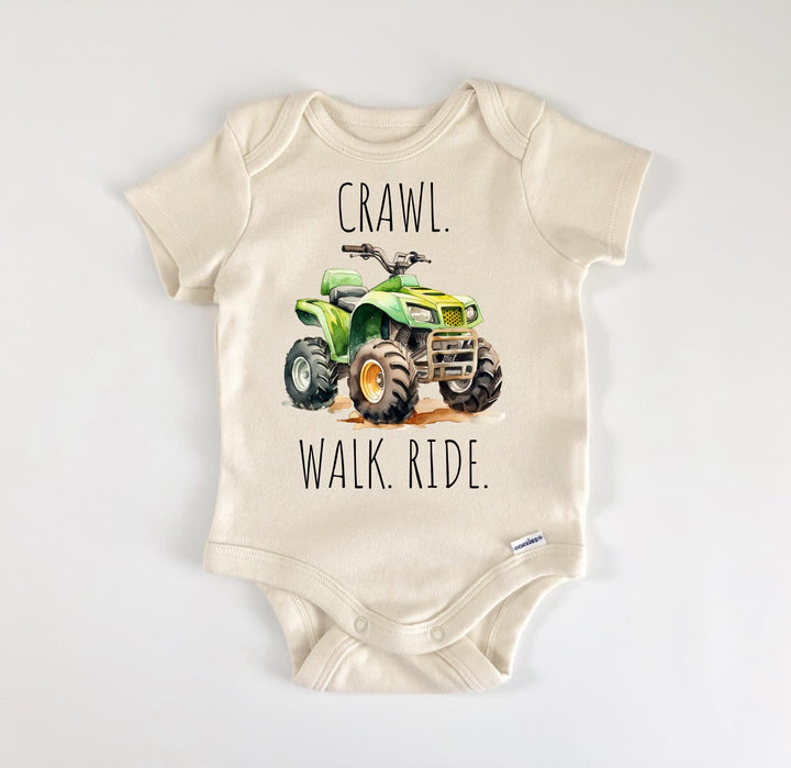 Crawl Walk Atv - Baby Boy Girl Clothes Infant Bodysuit Funny Cute Newborn