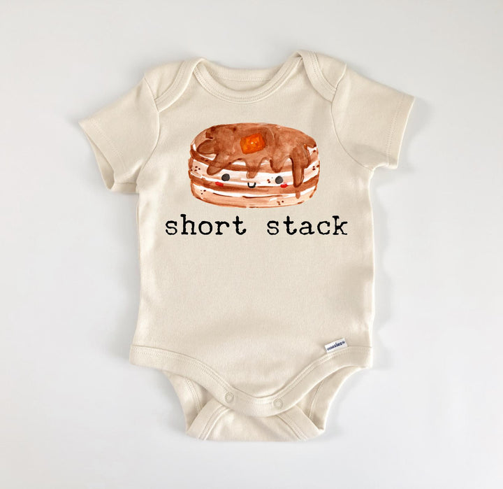 Short Stack Pancakes Breakfast - Baby Boy Girl Clothes Infant Bodysuit Funny Cute Newborn