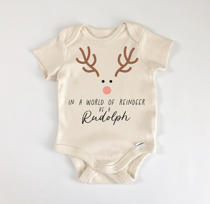 Reindeer Rudolph - Baby Boy Girl Clothes Infant Bodysuit Funny Cute Newborn