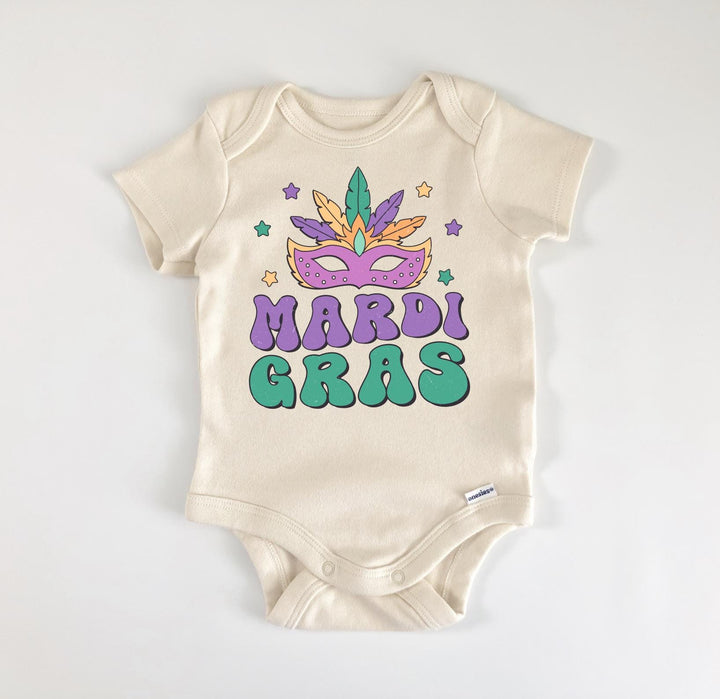 Mardi Gras Retro - Baby Boy Girl Clothes Infant Bodysuit Funny Cute Newborn