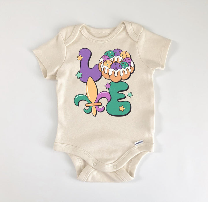 Mardi Gras Love - Baby Boy Girl Clothes Infant Bodysuit Funny Cute Newborn