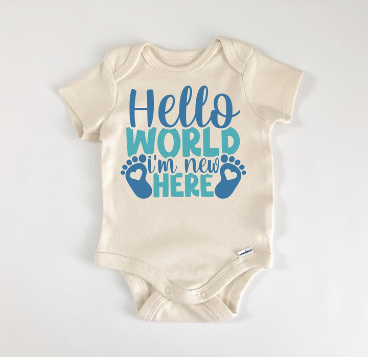 Hello Word Blue - Baby Boy Girl Clothes Infant Bodysuit Funny Cute Newborn