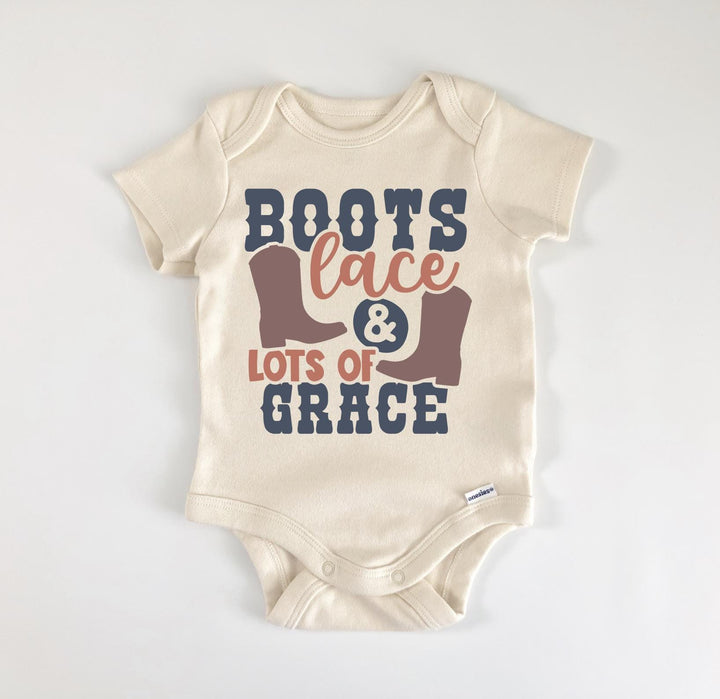 Boots Grace Lace Country - Baby Boy Girl Clothes Infant Bodysuit Funny Cute Newborn