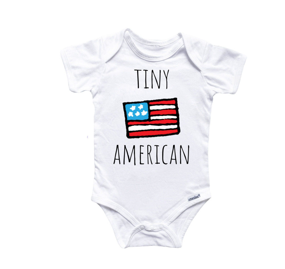 a white bodysuit with an american flag on it