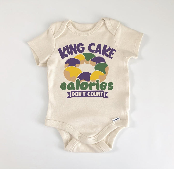 King Cake Calories - Baby Boy Girl Clothes Infant Bodysuit Funny Cute Newborn