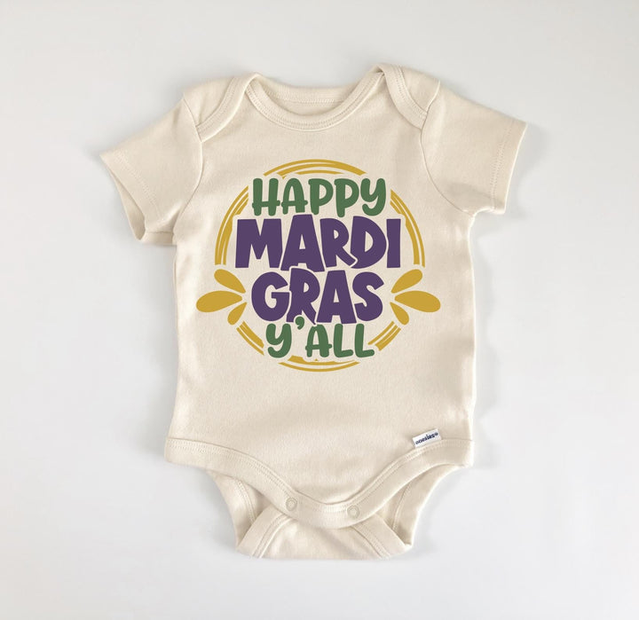 Happy Mardi Gras Yall - Baby Boy Girl Clothes Infant Bodysuit Funny Cute Newborn