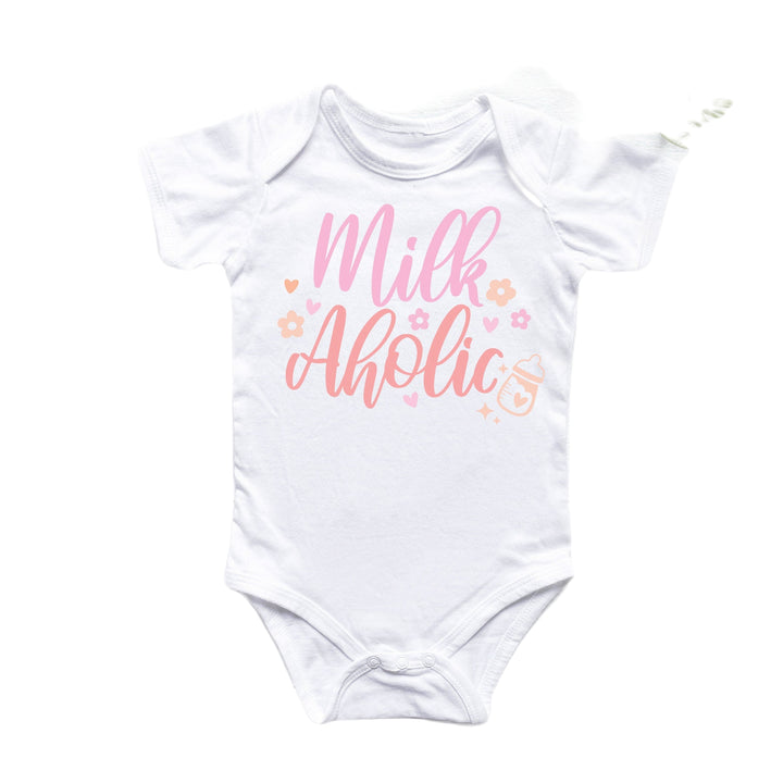 Milk Aholic  - Baby Boy Girl Clothes Infant Bodysuit Funny Cute Newborn