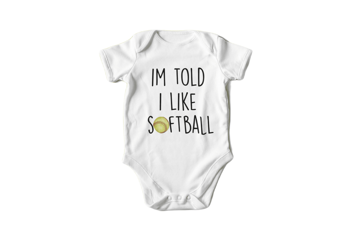 Softball Love - Baby Boy Girl Clothes Infant Bodysuit Funny Cute Newborn Onesie