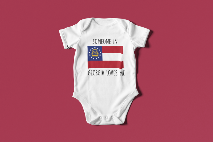 Georgia Flag Love - Baby Boy Girl Clothes Infant Bodysuit Funny Cute Newborn Onesie