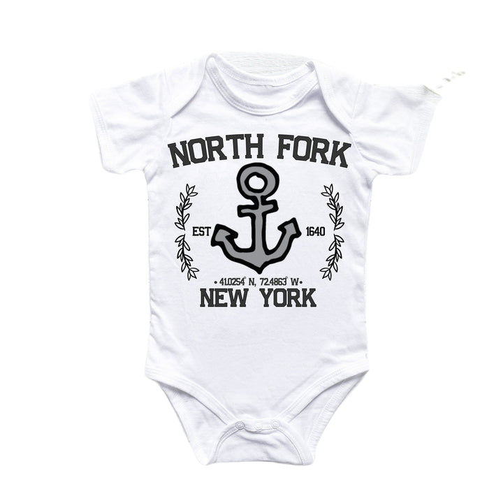 North Fork Long Island - Baby Boy Girl Clothes Infant Bodysuit Funny Cute Newborn Onesie