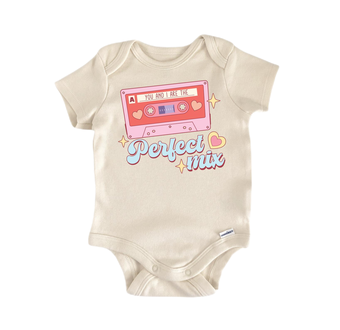 a baby bodysuit with a boombox on it