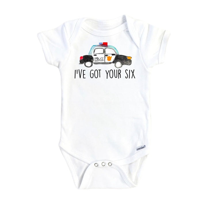 Police Your Six - Baby Boy Girl Clothes Infant Bodysuit Funny Cute Newborn Onesie