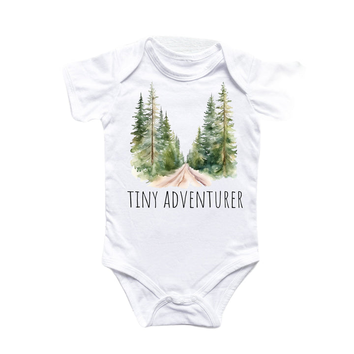 Tiny Adventure Trail Outdoors - Baby Boy Girl Clothes Infant Bodysuit Funny Cute Newborn Onesie