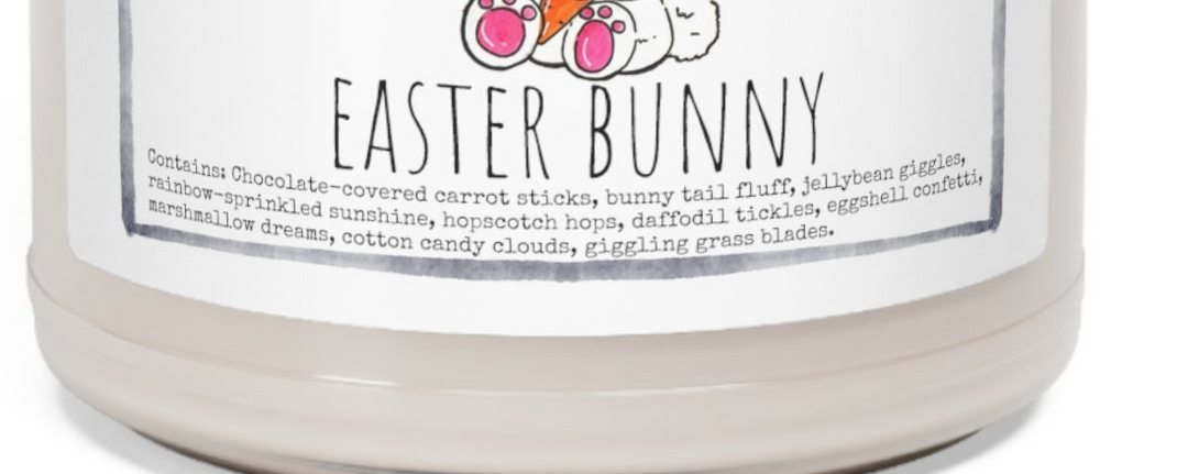 a jar of white colored paste with a bunny on it