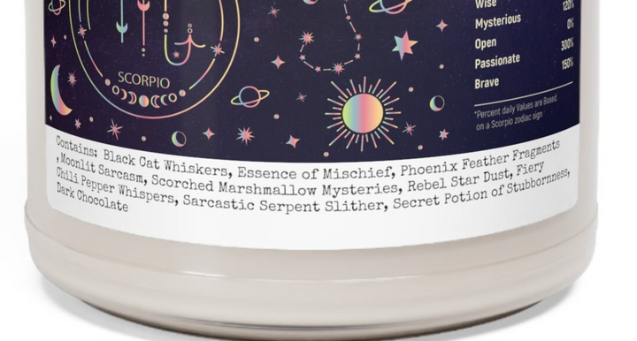 a jar of white liquid with stars and planets on it