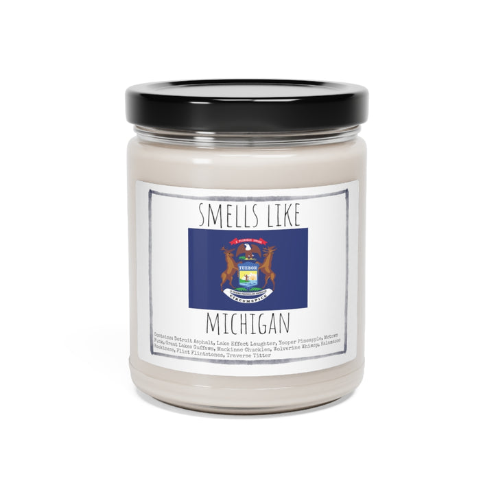 a jar of candles with a flag on it