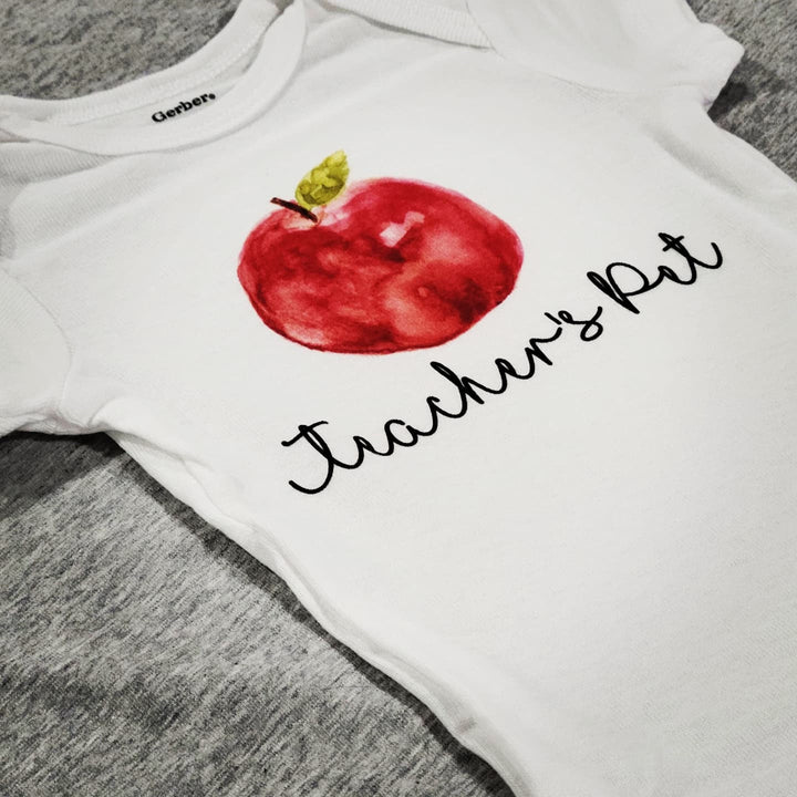 Teacher's Pet Apple - Baby Boy Girl Clothes Infant Bodysuit Funny Cute Newborn