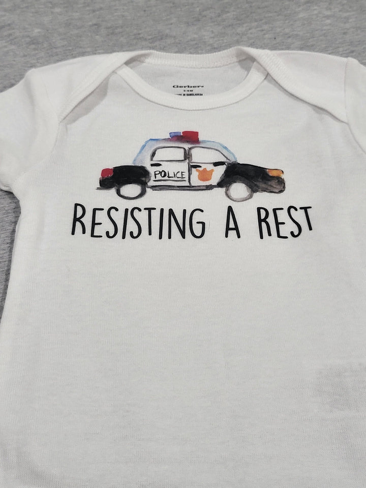 Police Resisting - Baby Boy Girl Clothes Infant Bodysuit Funny Cute Newborn