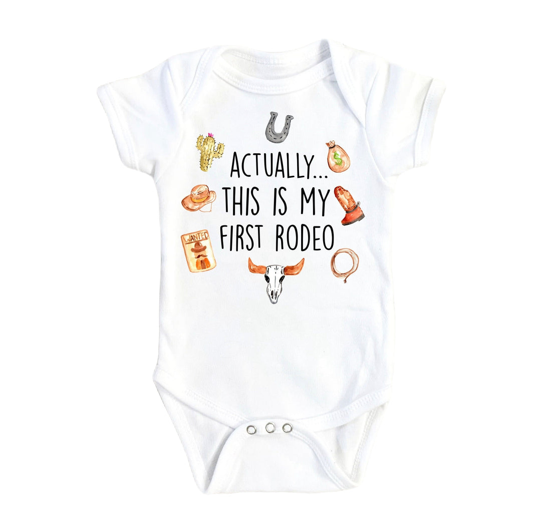 First Rodeo 1 - Baby Boy Girl Clothes Infant Bodysuit Funny Cute Newborn