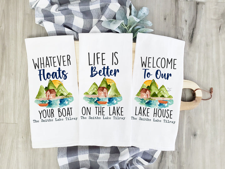 Lakehouse - Kitchen Tea Towel, Hand Dish, Housewarming, Funny, Friend, Gift