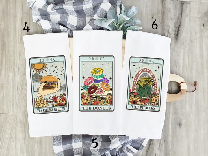 Tarot Card Gift, Towel Kitchen Decor, Tarot Kitchen Towels, Tarot Dish Towels, Cute Tarot Gift, Mystic Gift, Mystic Kitchen