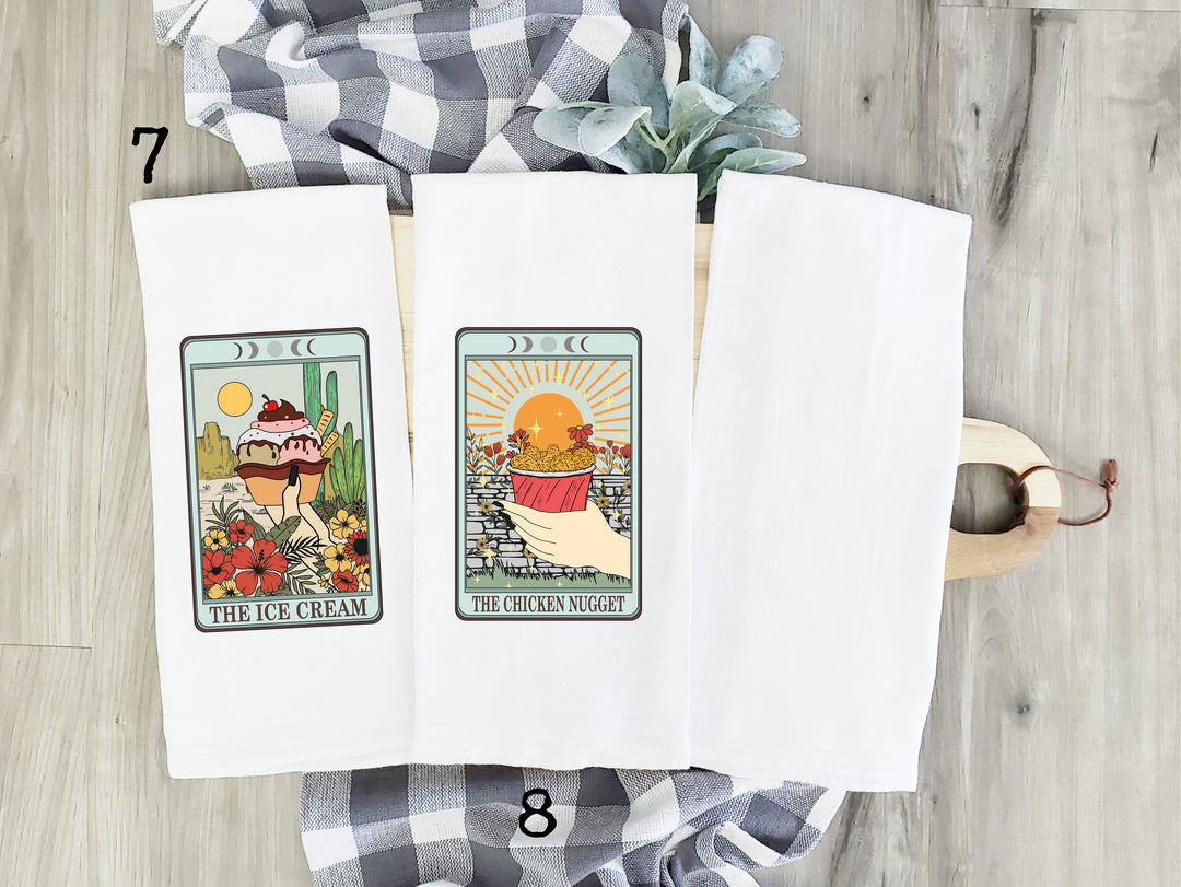 Tarot Card Gift, Towel Kitchen Decor, Tarot Kitchen Towels, Tarot Dish Towels, Cute Tarot Gift, Mystic Gift, Mystic Kitchen