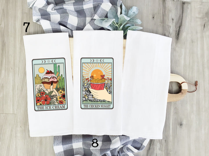 Tarot Card Gift, Towel Kitchen Decor, Tarot Kitchen Towels, Tarot Dish Towels, Cute Tarot Gift, Mystic Gift, Mystic Kitchen