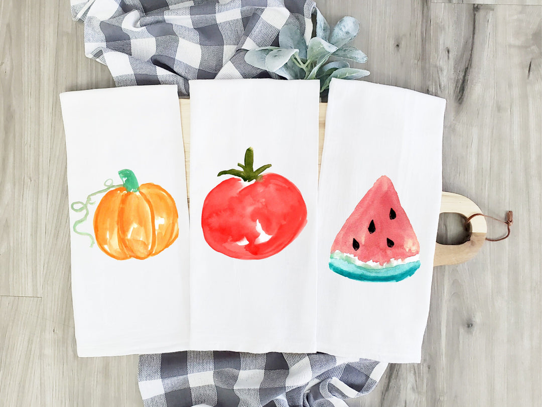 Vegetable - Kitchen Tea Towel, Hand Dish, Housewarming, Funny, Friend, Gift 1B 1D