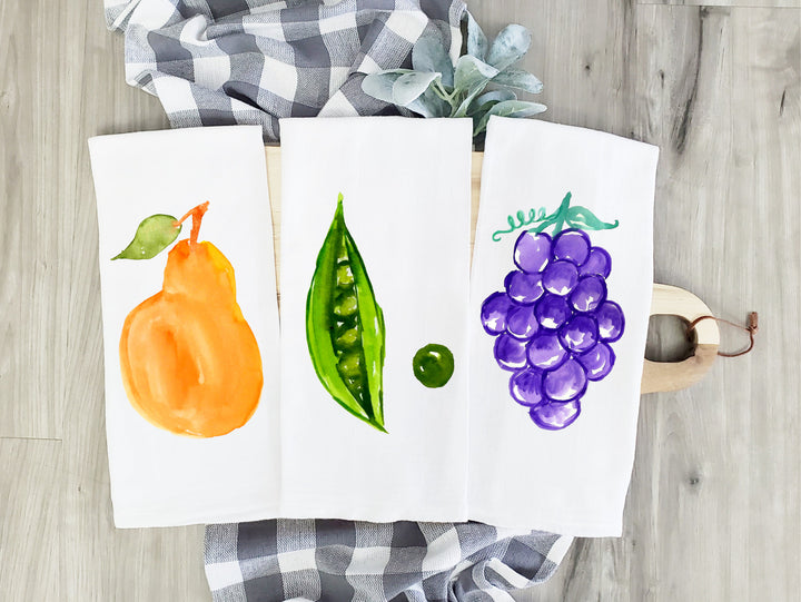 Vegetable - Kitchen Tea Towel, Hand Dish, Housewarming, Funny, Friend, Gift 1B 1D