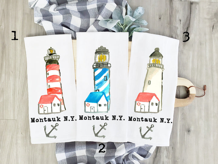 Montauk Hamptons - Kitchen Tea Towel, Hand Dish, Housewarming, Funny, Friend, Gift