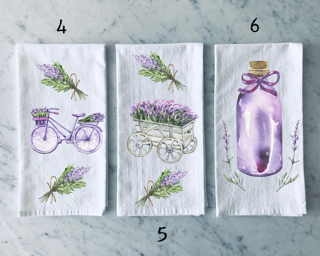 Lavender Spring - Kitchen Tea Towel, Hand Dish, Housewarming, Funny, Friend, Gift 1B