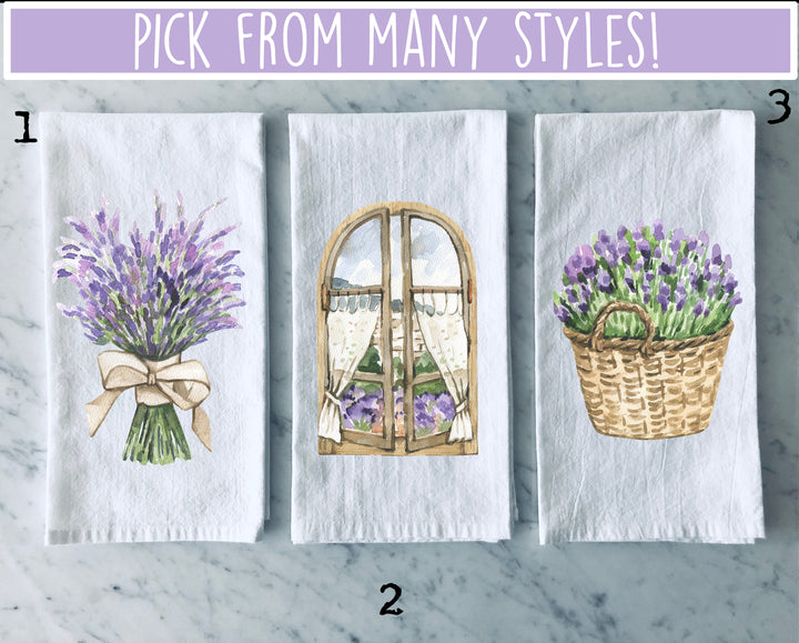 Lavender Spring - Kitchen Tea Towel, Hand Dish, Housewarming, Funny, Friend, Gift 1B