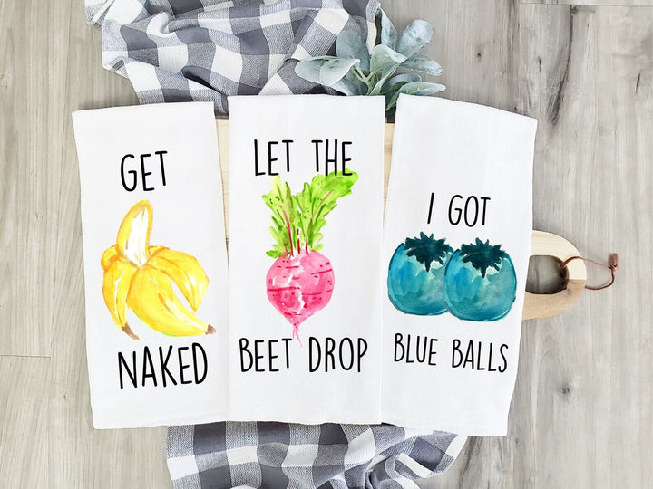 Fruit Vegetable Adult - Kitchen Tea Towel, Hand Dish, Housewarming, Funny, Friend, Gift