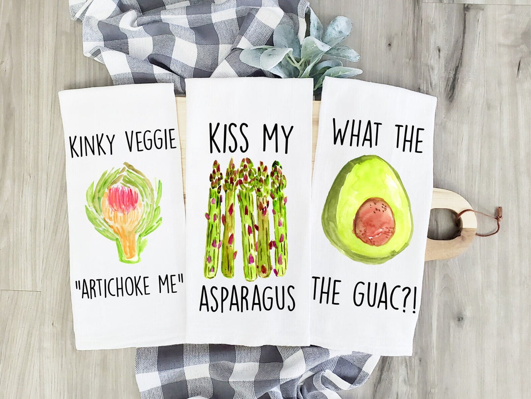 Fruit Vegetable Adult - Kitchen Tea Towel, Hand Dish, Housewarming, Funny, Friend, Gift