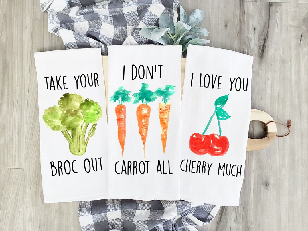 Fruit Vegetable Adult - Kitchen Tea Towel, Hand Dish, Housewarming, Funny, Friend, Gift