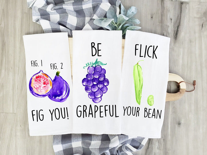 Fruit Vegetable Adult - Kitchen Tea Towel, Hand Dish, Housewarming, Funny, Friend, Gift