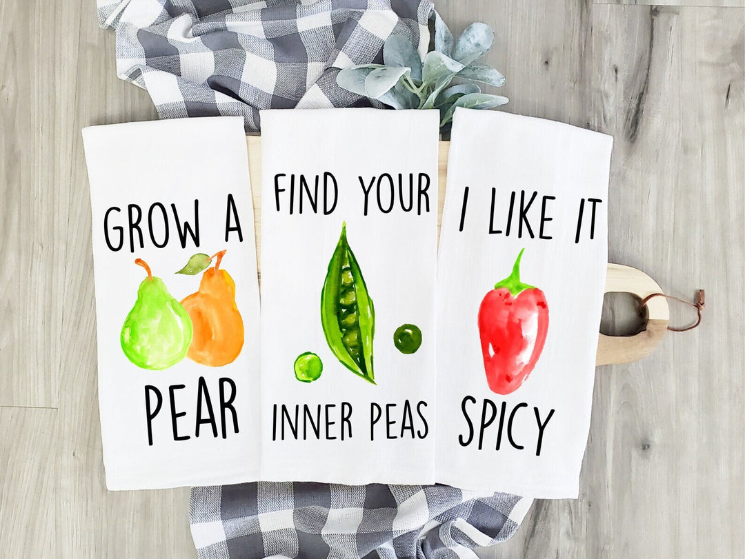 Fruit Vegetable Adult - Kitchen Tea Towel, Hand Dish, Housewarming, Funny, Friend, Gift