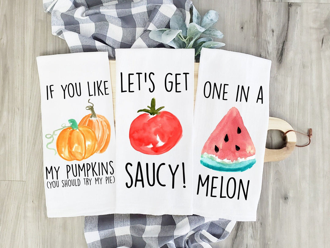 Fruit Vegetable Adult - Kitchen Tea Towel, Hand Dish, Housewarming, Funny, Friend, Gift