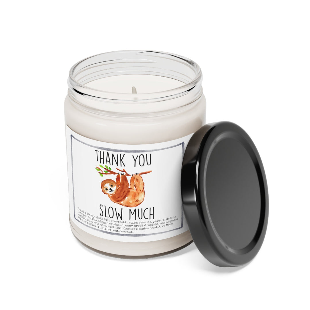 Sloth Thank You - 9oz Soy Candle, Birthday,  Friend, Birthday Gift, Men Women