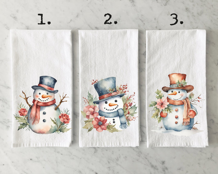 Christmas Snowman - Kitchen Tea Towel, Hand Dish, Housewarming, Funny, Friend, Gift 1B