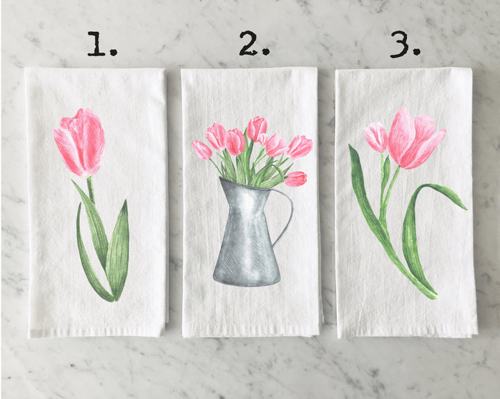 Spring Floral - Kitchen Tea Towel, Hand Dish, Housewarming, Funny, Friend, Gift