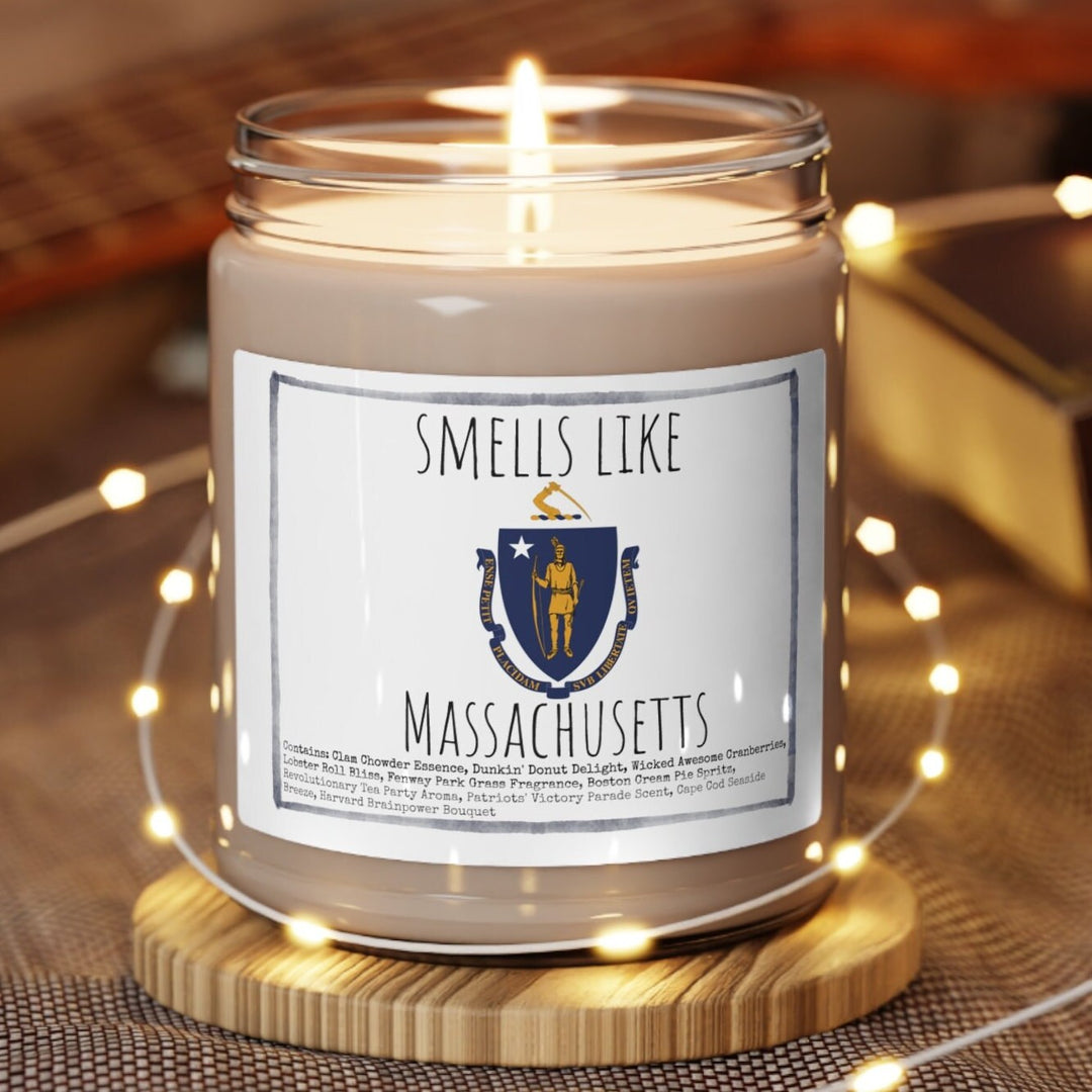 Massachusetts - 9oz Soy Candle, Birthday,  Friend, Birthday Gift, Men Women