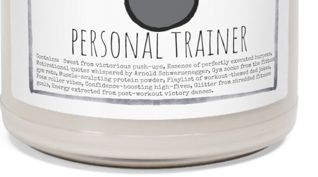 Personal Trainer - 9oz Soy Candle, Birthday,  Friend, Birthday Gift, Men Women 1B