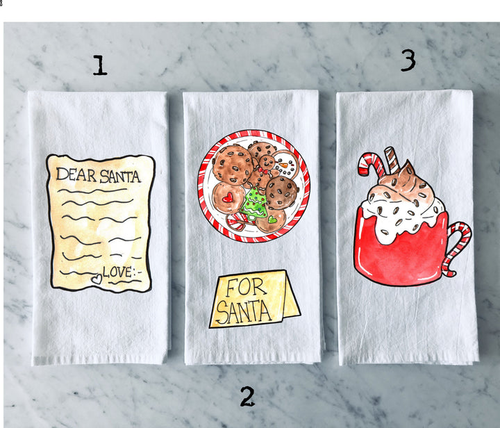 Christmas Santa - Kitchen Tea Towel, Hand Dish, Housewarming, Funny, Friend, Gift