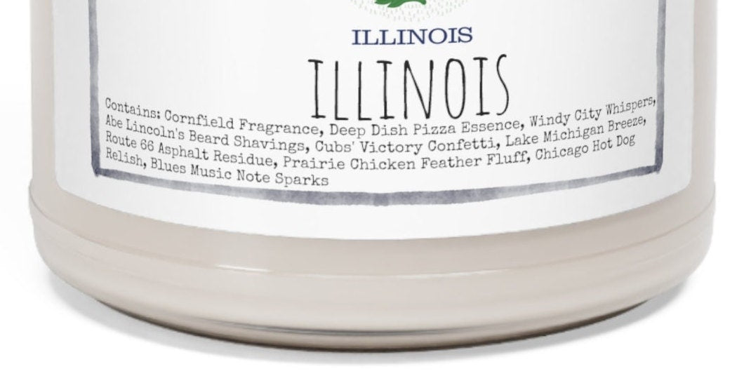 Illinois Candle - 9oz Soy Candle, Birthday,  Friend, Birthday Gift, Men Women