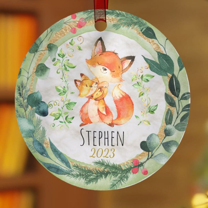 Fox Baby - Christmas Ornament, Ceramic, Funny Personalized, Tree Decoration