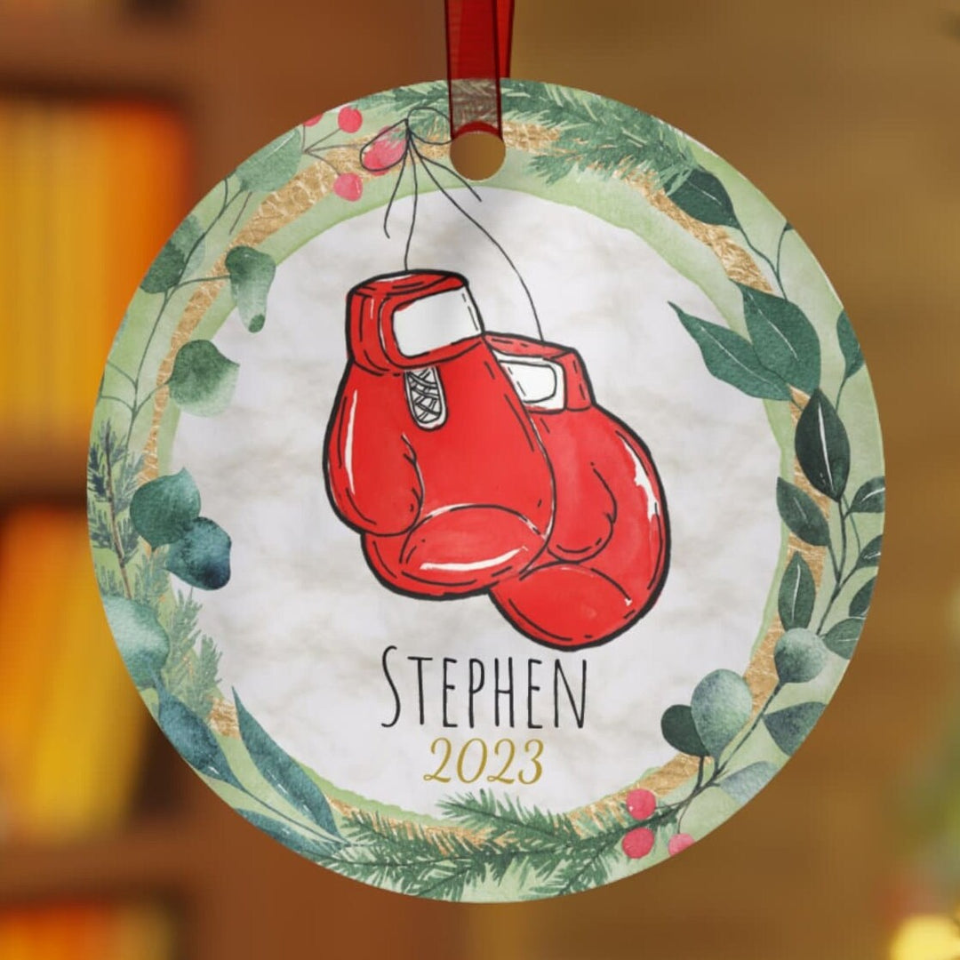 Boxing - Christmas Ornament, Ceramic, Funny Personalized, Tree Decoration