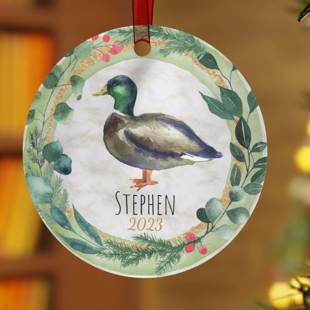 Duck - Christmas Ornament, Ceramic, Funny Personalized, Tree Decoration