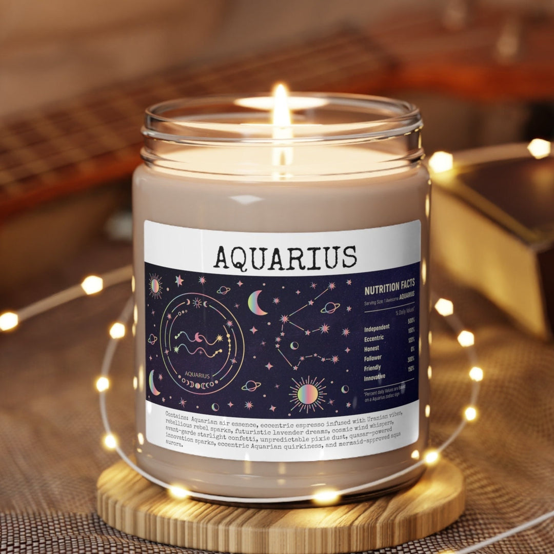 Aquarius  Zodiac - 9oz Soy Candle, Birthday,  Friend, Birthday Gift, Men Women